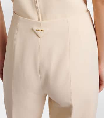 High-rise sablé slim pants | Prada