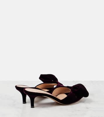 Mules 55 in velluto con fiocco | Gianvito Rossi
