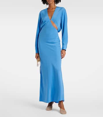 Abito lungo in seta con cut-out | Christopher Esber