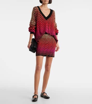 Minifalda de mezcla de algodón en zigzag | Missoni
