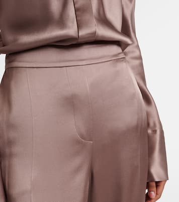Pantaloni regular Tova in raso di seta | Joseph