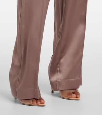 Pantaloni regular Tova in raso di seta | Joseph