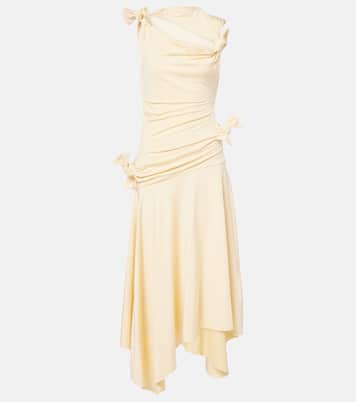 Cutout asymmetric jersey midi dress | Acne Studios