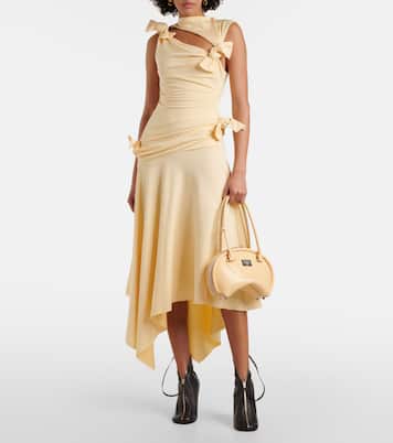 Cutout asymmetric jersey midi dress | Acne Studios