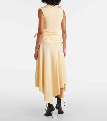 Cutout asymmetric jersey midi dress | Acne Studios