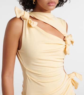 Cutout asymmetric jersey midi dress | Acne Studios