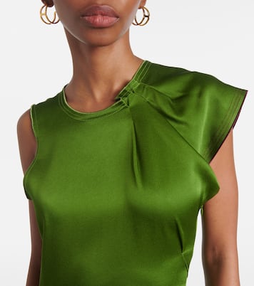 Robe midi asymétrique en satin | Victoria Beckham