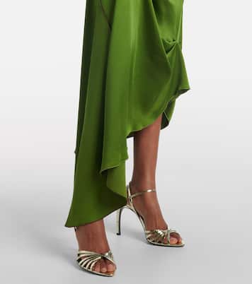 Robe midi asymétrique en satin | Victoria Beckham