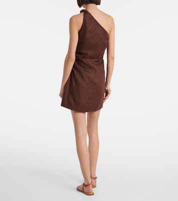 Marga one-shoulder linen minidress | Faithfull