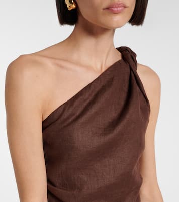 Marga one-shoulder linen minidress | Faithfull