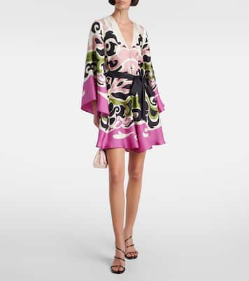 Magnifico printed silk twill minidress | La DoubleJ