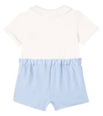 Baby - Body in cotone e lino con logo | Dolce&Gabbana Kids