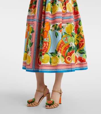 Abito midi in cotone con stampa | Dolce&Gabbana