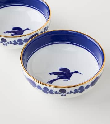Wildbird Blue set of 2 porcelain snack bowls | La DoubleJ