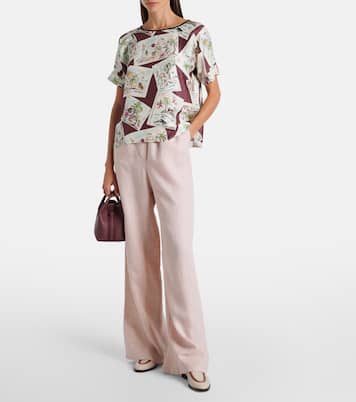 Top Rosemary de seda estampada | Loro Piana