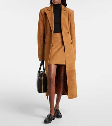 Mantel aus Veloursleder | Rotate