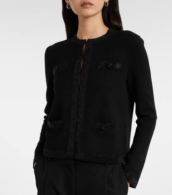 Embellished wool-blend cardigan | Tory Burch