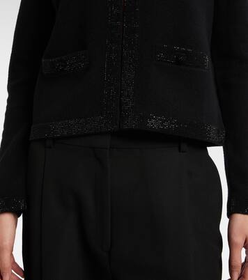 Embellished wool-blend cardigan | Tory Burch