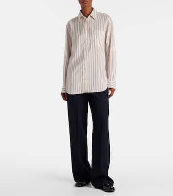 Gavina striped silk shirt | The Row