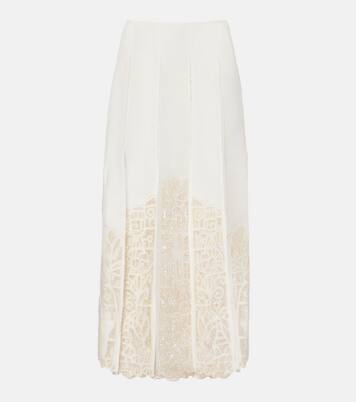 Rosemary linen-blend midi skirt | Alémais