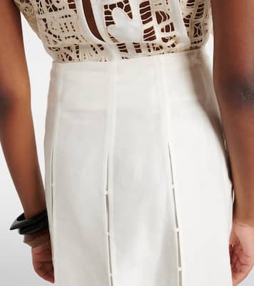 Rosemary linen-blend midi skirt | Alémais