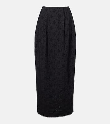 Salma embroidered cotton maxi skirt | Posse