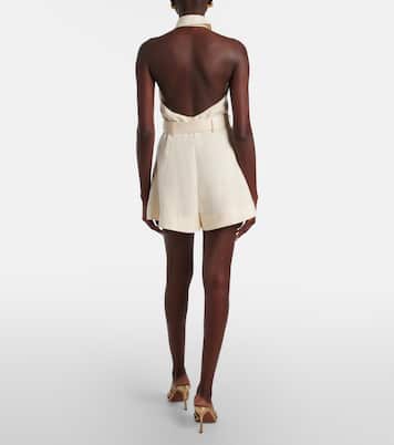 Awaken halterneck linen romper | Zimmermann