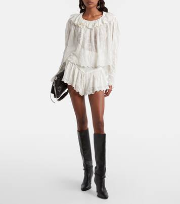 Zoelia embroidered cotton and silk shorts | Isabel Marant