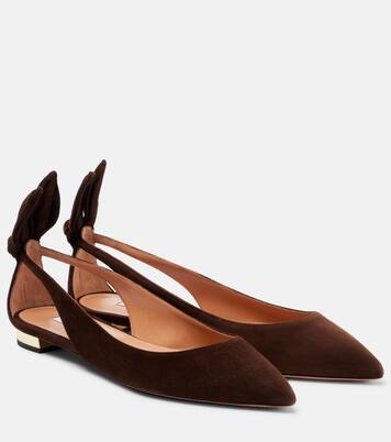 Ballerinas Bow Tie aus Veloursleder | Aquazzura