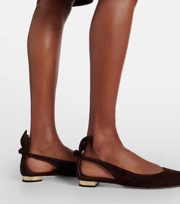 Ballerinas Bow Tie aus Veloursleder | Aquazzura