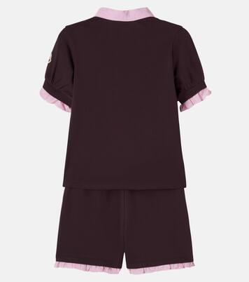Cotton polo shirt and shorts set | Moncler Enfant