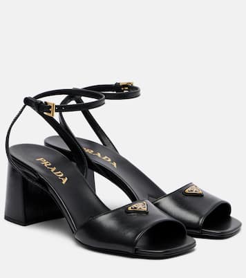 Leather slingback sandals | Prada