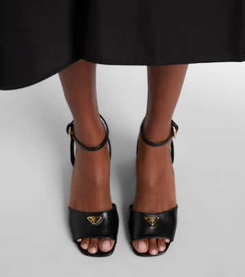Leather slingback sandals | Prada