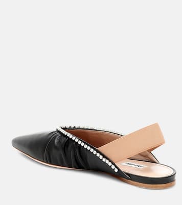 Slippers in nappa con cristalli | Miu Miu