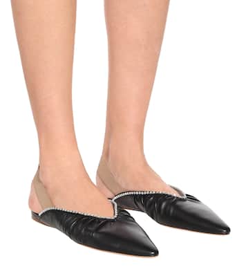 Slippers in nappa con cristalli | Miu Miu