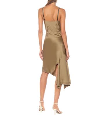 Falda midi Scarf de satén de tiro alto | Helmut Lang