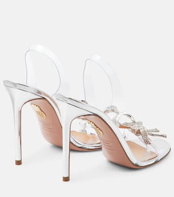 Carrie Crystal Bow PVC slingback pumps | Aquazzura