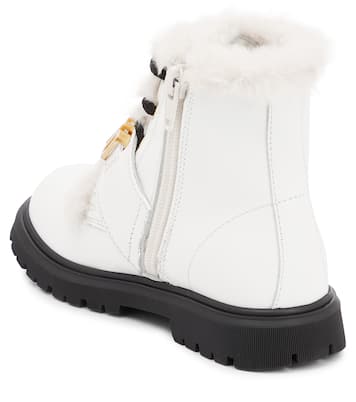 Stivaletti in pelle con logo | Moschino Kids