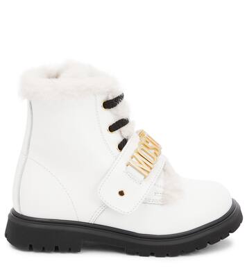 Stivaletti in pelle con logo | Moschino Kids