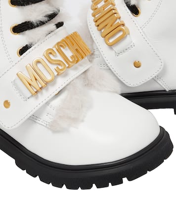 Stivaletti in pelle con logo | Moschino Kids