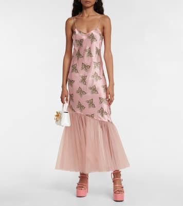 Kleid aus Seidensatin und Tüll | Rodarte