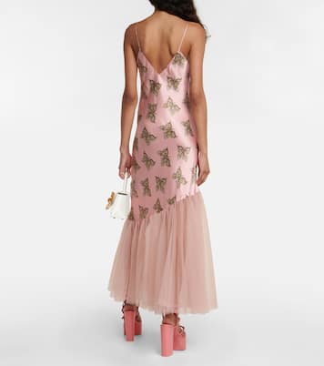 Kleid aus Seidensatin und Tüll | Rodarte