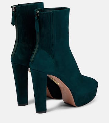 Saint Honoré 120 suede platform ankle boots | Aquazzura