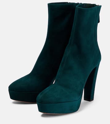 Saint Honoré 120 suede platform ankle boots | Aquazzura