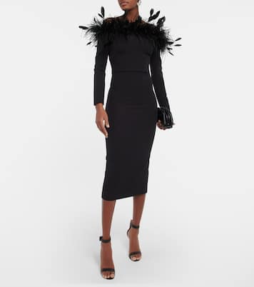 Midikleid mit Federn | Safiyaa