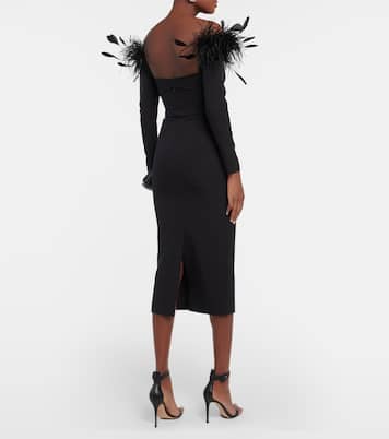 Midikleid mit Federn | Safiyaa