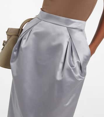 Falda midi de satén drapeada | Maison Margiela