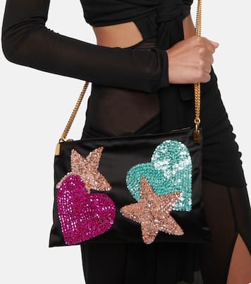 Borsa a tracolla in raso con paillettes | Tom Ford