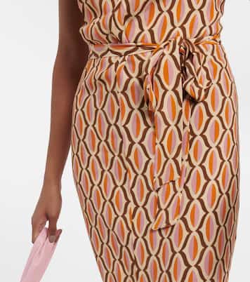 Bedrucktes Midikleid Caterina aus Crêpe | Velvet