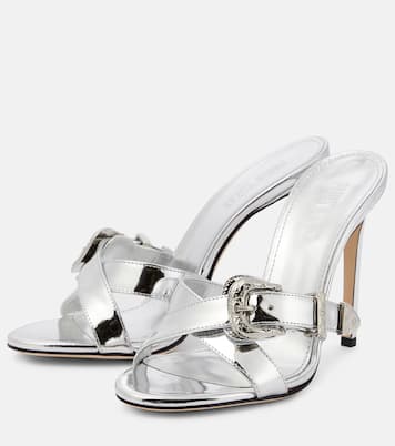Regina 105 metallic leather mules | Paris Texas